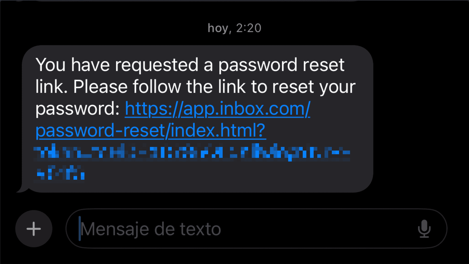 password reset link inbox.com